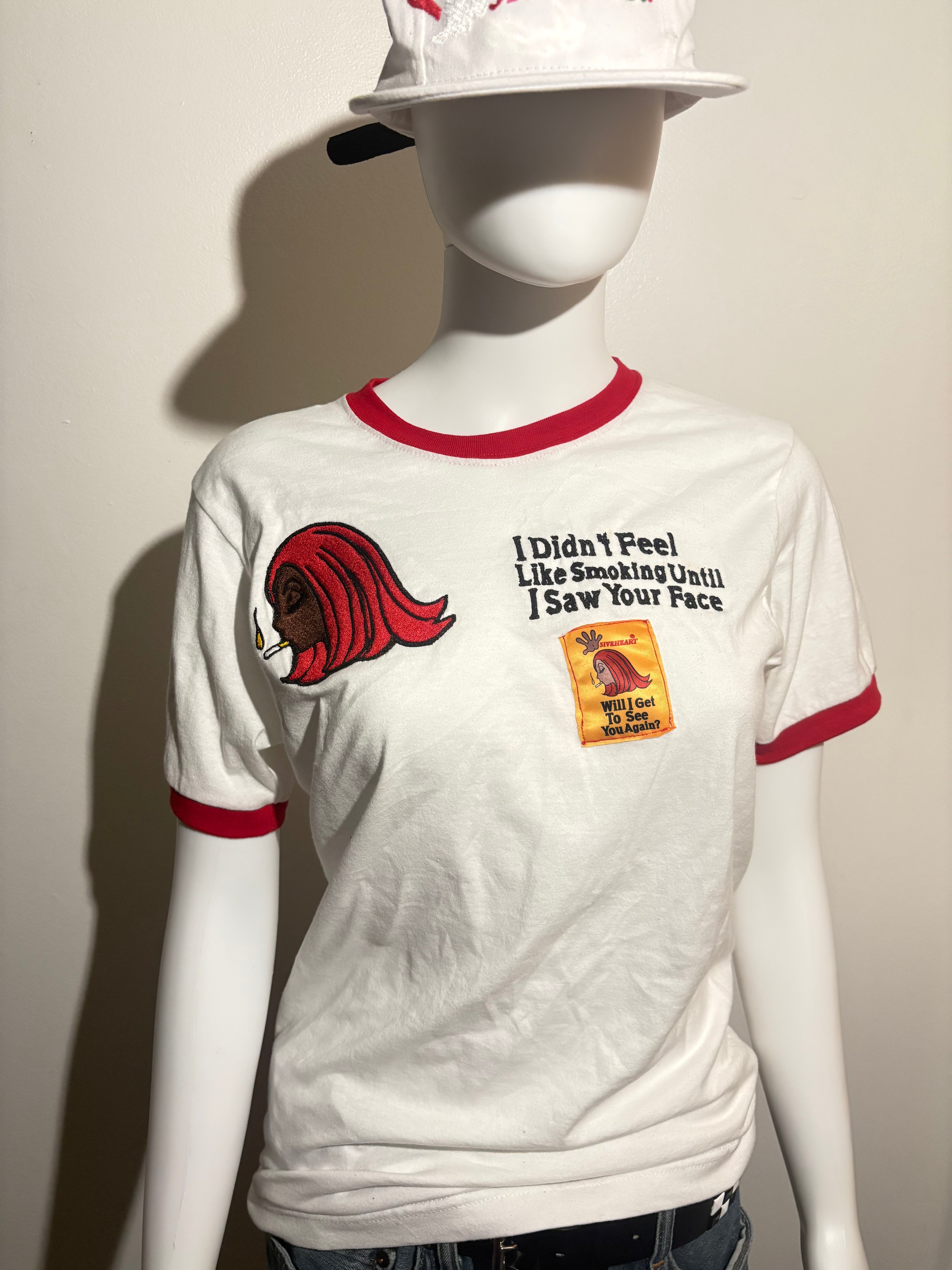 Smoking Girl Ringer Shirt